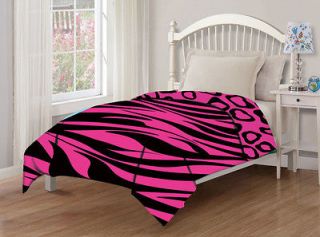juvenile reversible zebra cheetah pink comforter twin time left $