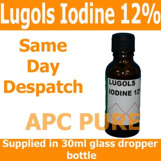 Lugols Iodine Solution 12% Strength 30ml Dropper Bottle