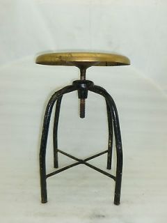  antique vintage stool chair mid century machine age metal cast iron
