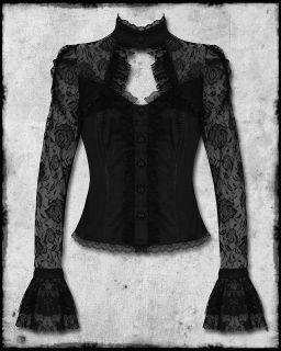   ROSE LACE STEAMPUNK VICTORIAN GOTHIC ISIS CORSET SHIRT BLOUSE TOP