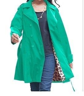 ladies womens Spring fall rain trench coat jacket washable plus size 