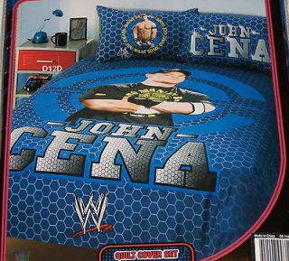 WWE Wrestling John Cena Blue Double Bed Quilt Cover Set New