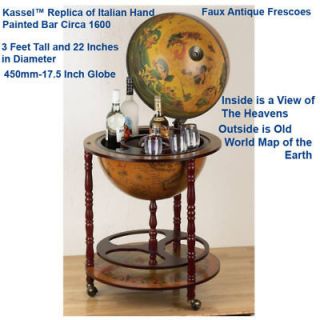 Kassel Replica of Italian Hand Painted Bar Cir Globe