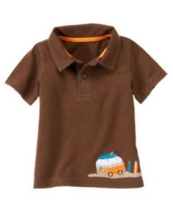 NWT Gymboree Little Surfer Dude Shirt 3 6 12 18 m Brown Polo Orange 