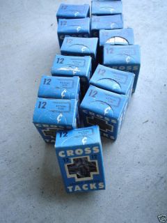Lot of 12 Boxes of Vintage Cross #12 Upholstery Tacks