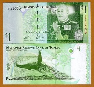 Tonga, Kingdom, 1 Paanga, 2008 2009, P 37, A prefix, UNC