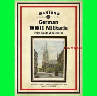 Manions 2007/2008 German WWII Militaria Price Guide catalog ENGLISH 