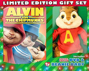 Alvin and the Chipmunks DVD, Plush Gift Set Checkpoint Sensormatic 