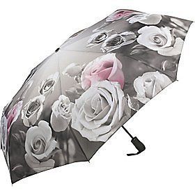 Antique Rose Galleria Auto Open/Close Womens Compact Folding Umbrella