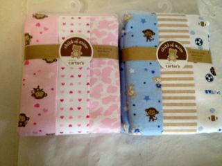 CHILD OF MINE CARTERS 3 PACK RECEIVING BLANKETS ASSORTED COLORS BRAND 