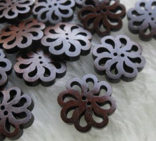 40x new flower wood buttons 20mm sewing craft f273 from