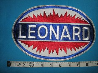 rare huge vintage LEONARD GAS OIL PUMP SERVICE GARAGE Patch badge 
