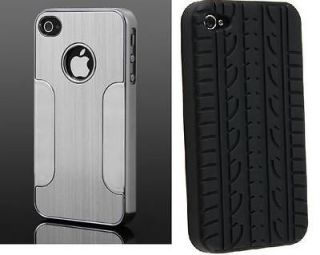 PCS Iphone 4 4s case BACK cover for Apple ( BLACK TIRE CASE 