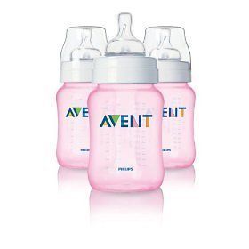 Philips Avent 9 oz Pink Natural Feeding Bottle 3 Pack