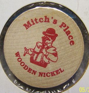 Mitchs Place Aurora Colorado Wooden Nickel Token UNC Est 1988