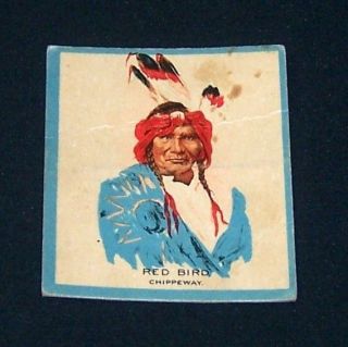 1933 Canadian Chewing Gum INDIANS Card No.10 RED BIRD *Scarce* 