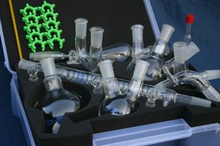 Advanced Organic Chemistry Lab Glassware Kit 24/40 25 Pcs w/ Case 
