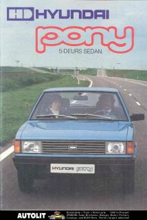 1982 Hyundai Pony 5 Door Sedan Brochure Dutch