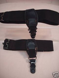 New, Mens Adjustable Single Grip Black Sock Garters, Made in the USA