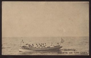 postcard geneva on the lake oh tour boat redwing 1907