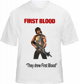 First Blood T shirt Rambo Stallone Firstblood Film Tee