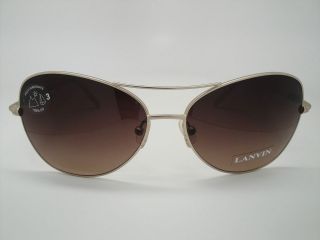 Lanvin LV2137 Aviator Sunglasses in Matte Gold, Ivory, & Crystal (60 