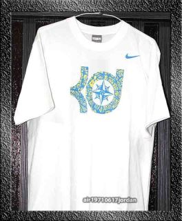 Nike Mens KD 4 IV Scoring Title Tee T Shirt White Blue Yellow US XS 