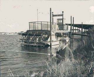 1960 Bahia Queen Little Manatee River Cruise Boy Fishing Wheel Press 