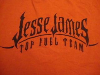 Jesse James Top Fuel Racing Team Orange TV SHOW T Shirt XL