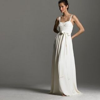 Crew Rebecca Natural Waist Sweetheart Wedding Gown $350 Dress Sheath 