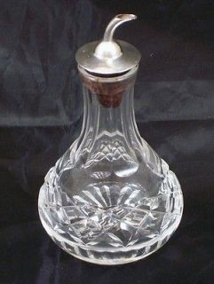   Silver Top Stuart Lead Crystal Oil or Vinegar Bottle dated 1951