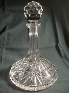   CLEAR CRYSTAL GLASS WINE LIQUOR SPIRITS SHIPS DECANTER WITH STOPPER