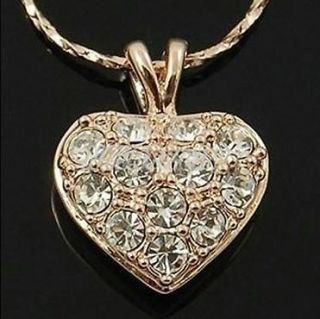18k rose gold gp swarovski crystal heart necklace a40 from