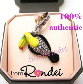 Juicy Couture TOUCAN parrot BIRD Wings move SILVER CHARM z509 