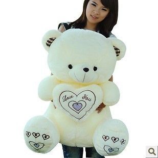 2012 New Cute Giant Plush Double Heart Teddy Bear Sleepy Doll Toy 50CM 