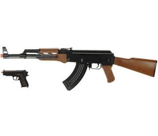 NEW KALASHNIKOV AK 47 SPRING RIFLE Sniper w/ AIRSOFT PISTOL FLASHLIGHT 