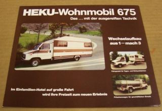 heku 1982 wohnmobil 675 rv sales brochure german  12 99 buy 