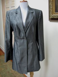 NWOT  JOOP Ladies Silver Gray Wool Blend Single Breasted Jacket/Coat 