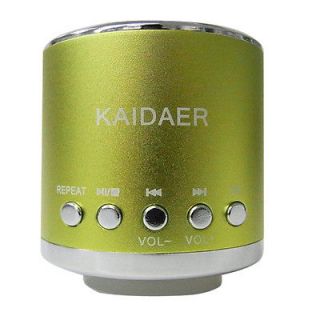   MN01 Mini Speaker TF card\MP3\USB\FM Radio player speakers Green