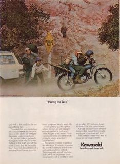 1974 Kawasaki Enduro Motorcycle Magazine Ad. Off or On Road