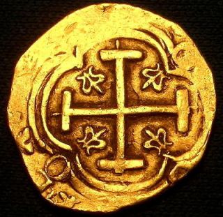   COB SPANISH DOUBLOON 1621 2 ESCUDO CROSS of JERUSALEM COIN FROM SPAIN