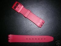 new 17mm red replacement band for swatch watch time left