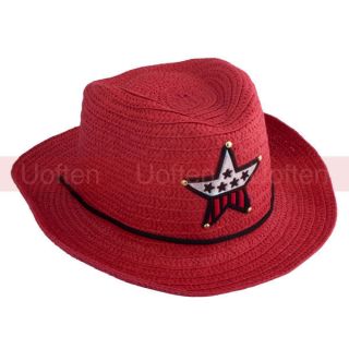   Beige Colors Western Cowboy Costume Straw Hat Cap for Children Kids