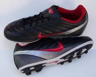   Park FG R Soccer Cleat Size 1.5Y (Youth) Black/Red/Silver Lace up NIB