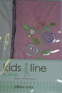 KIDS LINE RAPUNZEL EMBROIDERED ROSES KIDS BABY COT PILLOWCASE