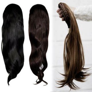   Braid Hoop Curly/Wavy 3/4 Fall Hair Wigs Hairpiece Headband Long Wig