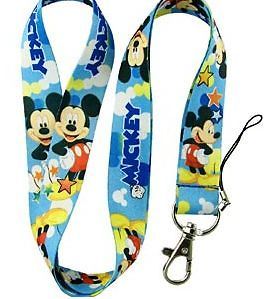 Kids #1 Blue Mickey Mouse Neck Lanyard Cell badge ID card holder 