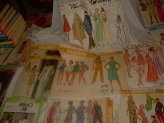 VINTAGE 1970s SEWING PATTERNS, WEDDING DRESS, SUITS, MENS, SWIMMING 