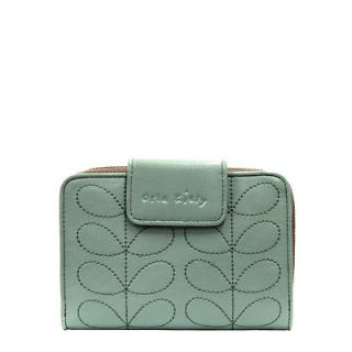 Orla Kiely Quilted STEM Print Wallet ORP492 55 Mint from Japan NEW
