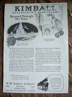 1927 antique kimball piano seventieth anniversary ad time left $